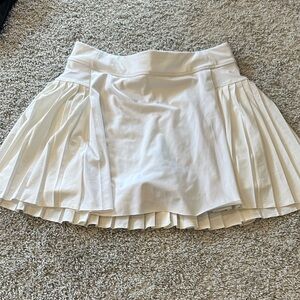 Athleta White Pleated Skater Skirt